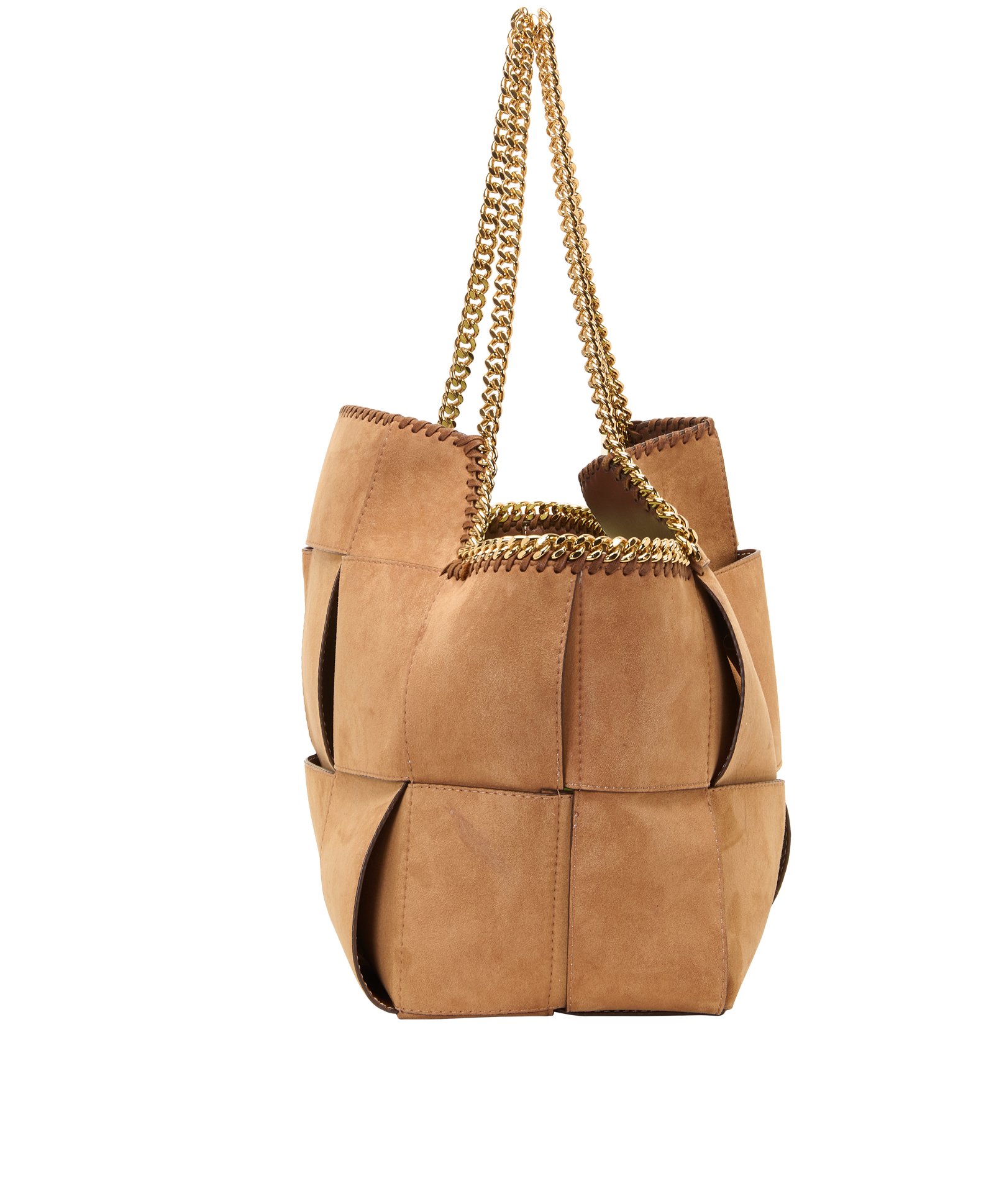 Reversible Woven Falabella, &pound;450, Handbags, Brown/Tan, Faux Leather, Side view